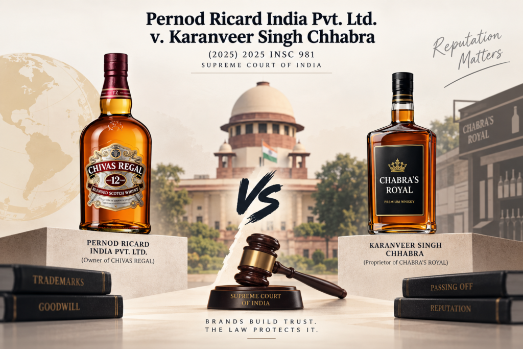 Pernod Ricard India Pvt. Ltd. v. Karanveer Singh Chhabra (2025) 2025 INSC 981, Supreme Court of India